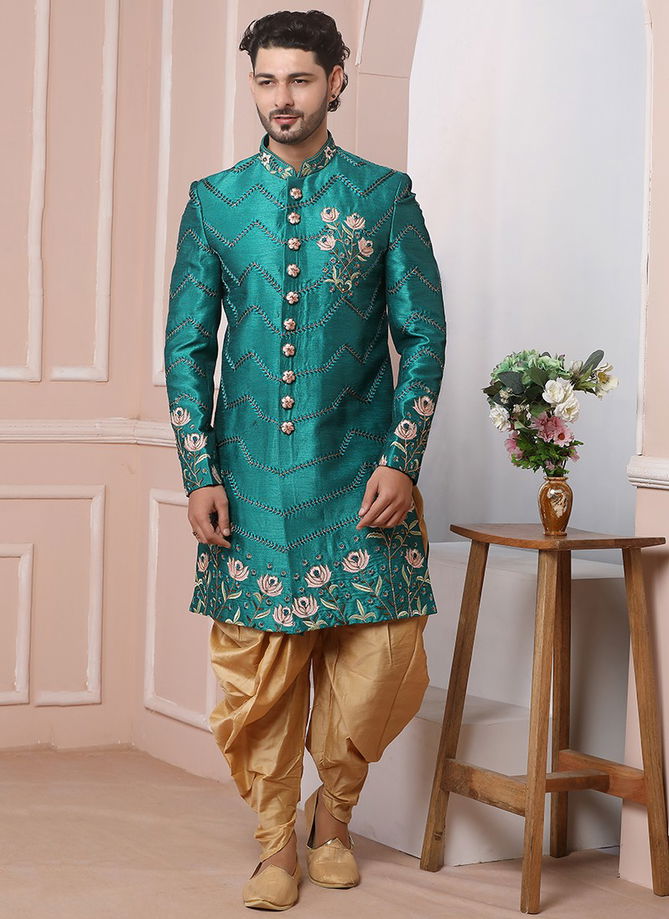 Ethnic Wear Banarasi Silk Wholesale Sherwani Collection